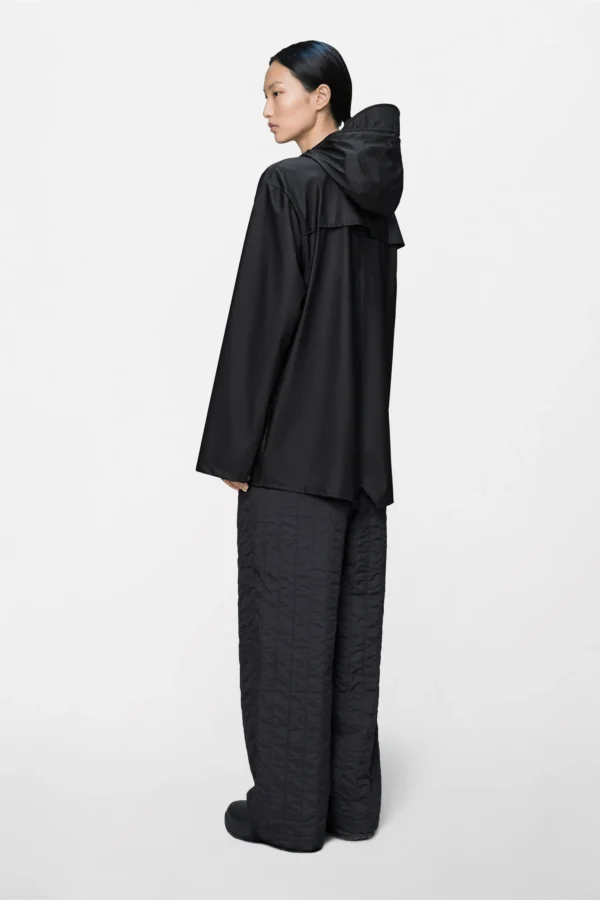 rains-jacket-black (3) Rains Jacket black unisex rain jacket back view