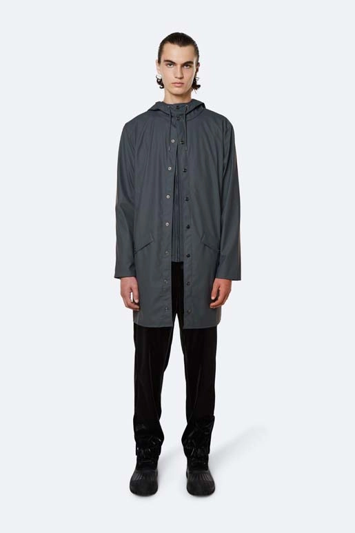 rains-long-jacket-slate (3) Rains Long Jacket in slate worn by model