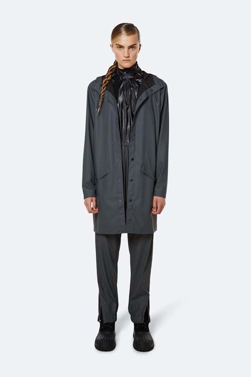 rains-long-jacket-slate (4) Rains Long Jacket in slate worn by model