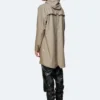 rains-long-jacket-taupe (7) Rains Long Jacket in taupe worn by model