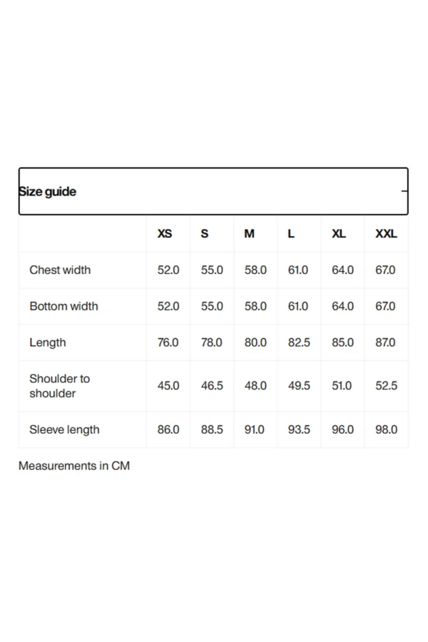 size-guide-rains-jacket Rains Jacket