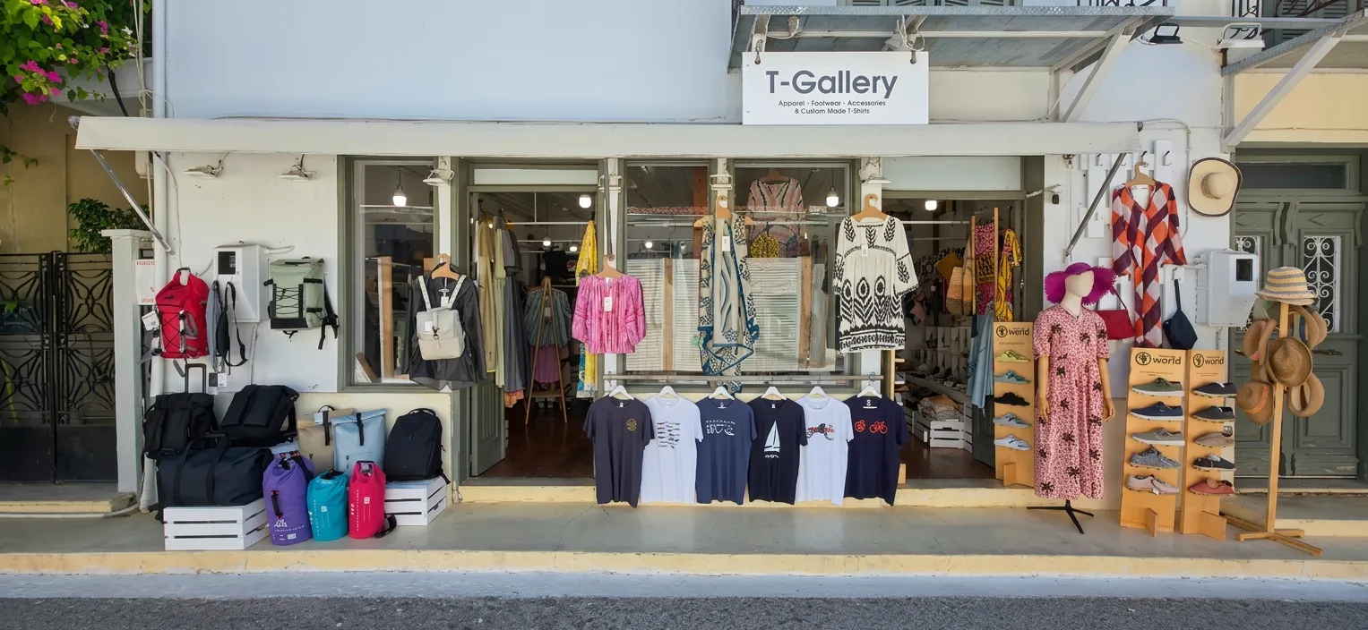 T-Gallery concept store in Vasiliki, Lefkada, Greece