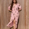 babbaki-capri-dress-pink-oasis (1) Babbaki Capri Dress Pink Oasis warn by model