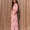 babbaki-capri-dress-pink-oasis (4) Babbaki Capri Dress Pink Oasis warn by model