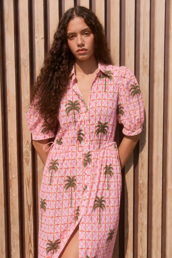 babbaki-capri-dress-pink-oasis (5) Babbaki Capri Dress Pink Oasis warn by model