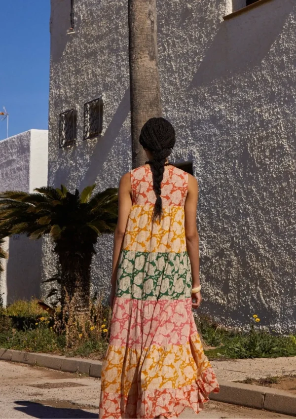 babbaki-iris-panel-maxi-dress (1) Babbaki Iris Panel Maxi Dress worn by model