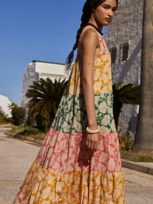 Babbaki Iris Panel Maxi Dress worn by model