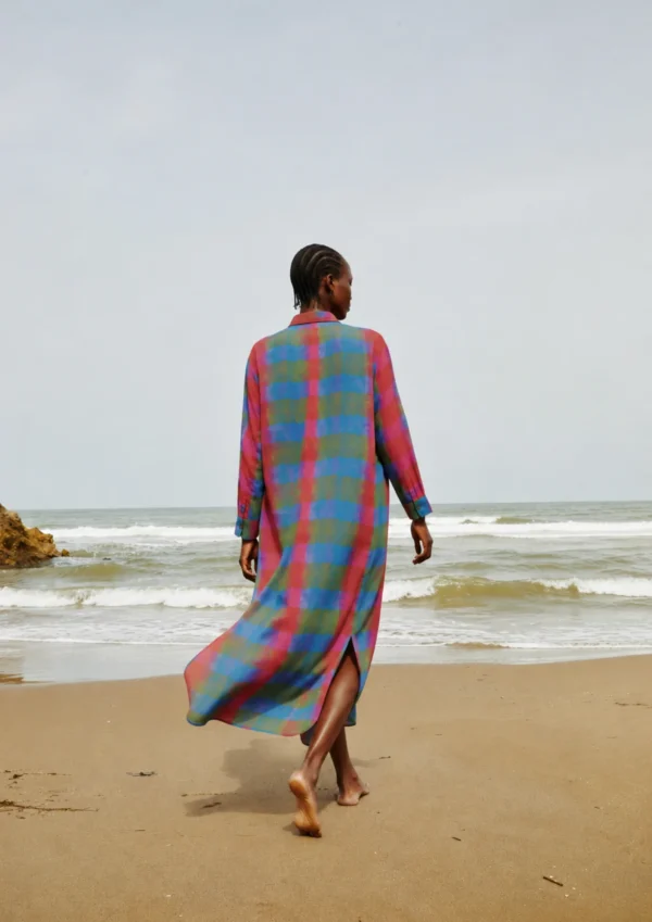 babbaki-patmos-dress-spice-sky-copia (2) Babbaki Patmos Dress Spice Sky Copia worn by model