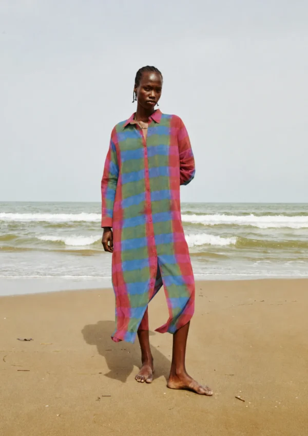 babbaki-patmos-dress-spice-sky-copia (4) Babbaki Patmos Dress Spice Sky Copia worn by model