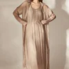 efimeron-aphrodite-long-dress-beige (1) Efimeron Aphrodite Long Shirt Beige worn by model