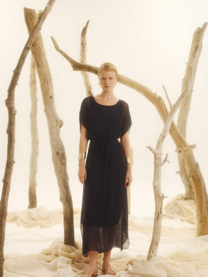 Efimeron Clio Dress Brown worn by model