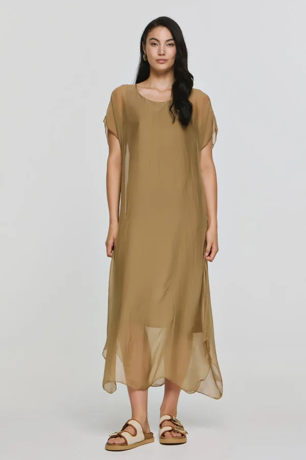 efimeron-clio-dress-camel (4) Efimeron Clio Dress Camel worn by model