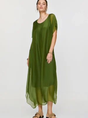 Efimeron Clio Dress Green worn by model
