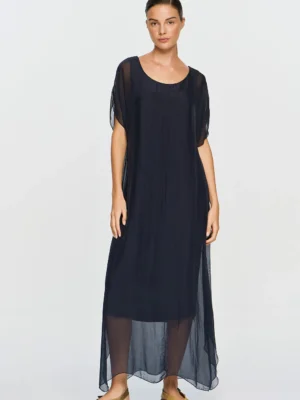 Efimeron Clio Dress Navy worn by model