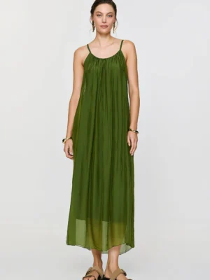 Efimeron Dione Dress Green worn by model