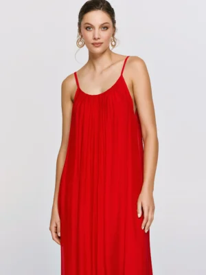Efimeron Dione Dress Red worn by model