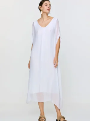 Efimeron Gaia Dress White worn by model