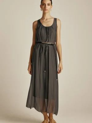 Efimeron Hydra Long Dress Grey worn by model