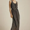 Efimeron Hydra Long Dress Grey worn by model