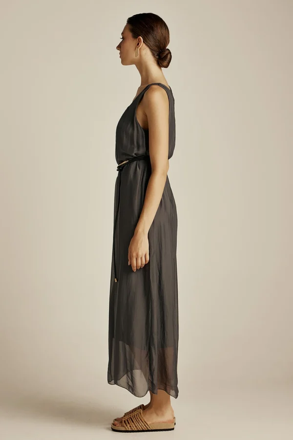Efimeron Hydra Long Dress Grey worn by model