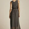 Efimeron Hydra Long Dress Grey worn by model
