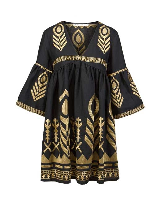 greek-archaic-kori-embroidered-boho-mini-dress-charcoal-gold (1) Greek Archaic Kori Embroidered Boho Mini Dress Charcoal/Gold
