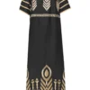 greek-archaic-kori-embroidered-linen-maxi-dress-black-gold (1) Greek Archaic Kori Off Shoulder Embroidered Linen Maxi Dress - Black/Gold