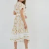 greek-archaic-kori-wrap-midi-embroidered-cotton-dress-sand-white-gold (3) Greek Archaic Kori Wrap midi Embroidered Cotton Dress Sand White Gold warn by model