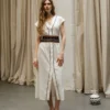 klotho-avra-dress-off-white (2) Klotho Ayra Dress Off White worn by model