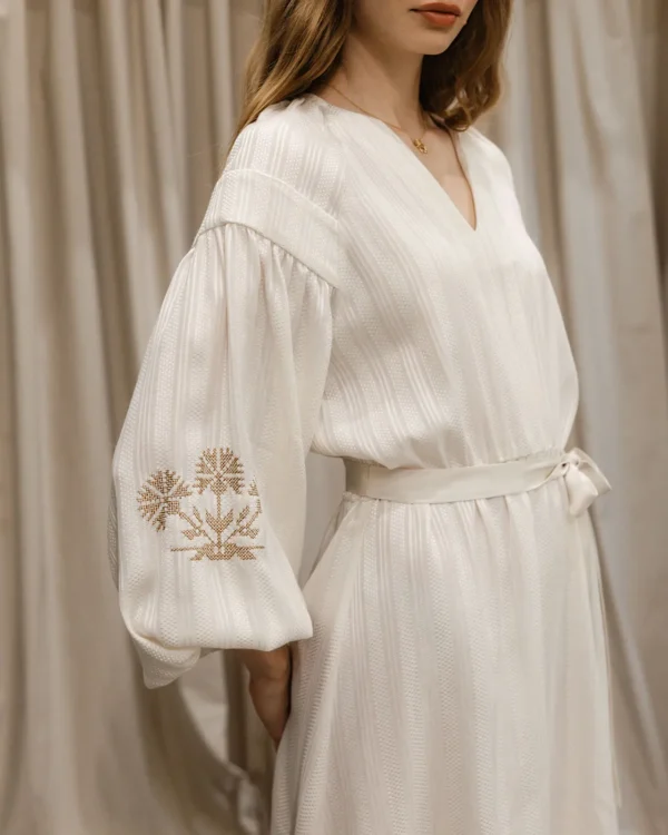 klotho-electra-dress-ivory (4) Klotho Electra Dress Ivory worn by model
