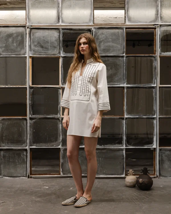 klotho-elpida-dress-off-white (2) Klotho Elpida Dress Off White worn by model