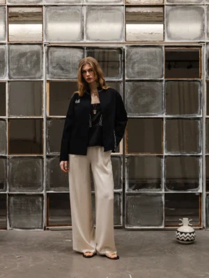 Klotho Tsalapetinos Jacket Black worn by model