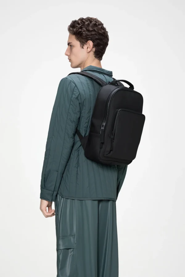 rains-book-daypack-black (2) Rains Book Daypack black worn by model