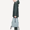 Rains Clip Front Backpack pool worn by model