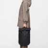 rains-rolltop-rucksack-black (6) Rains Rolltop Rucksack Black worn by model