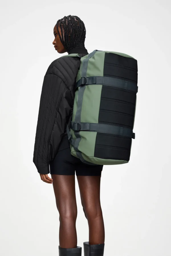 Rains Texel Duffel Bag Well worn by model