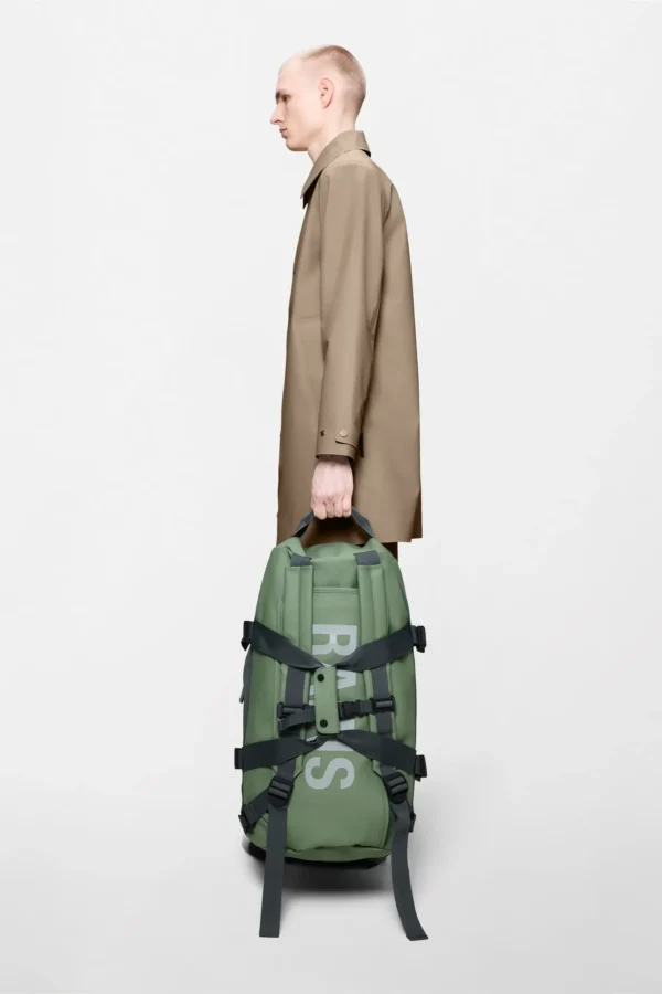 Rains Texel Duffel Bag Well worn by model