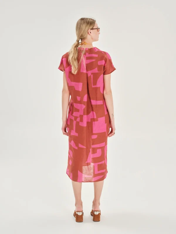 Sun of a Beach La Caramela Linen Kaftan worn by model back view