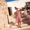 Sun of a Beach St. Tropez Linen Kaftan worn by model