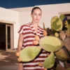 Sun of a Beach St. Tropez Linen Kaftan worn by model