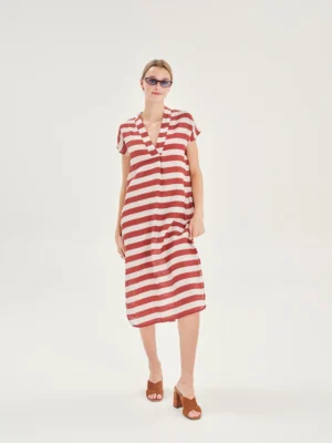 Sun of a Beach St. Tropez Linen Kaftan worn by model
